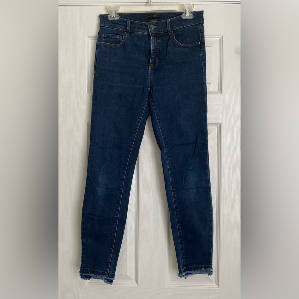 Ann Taylor The Skinny Ankle Raw Hem Jeans